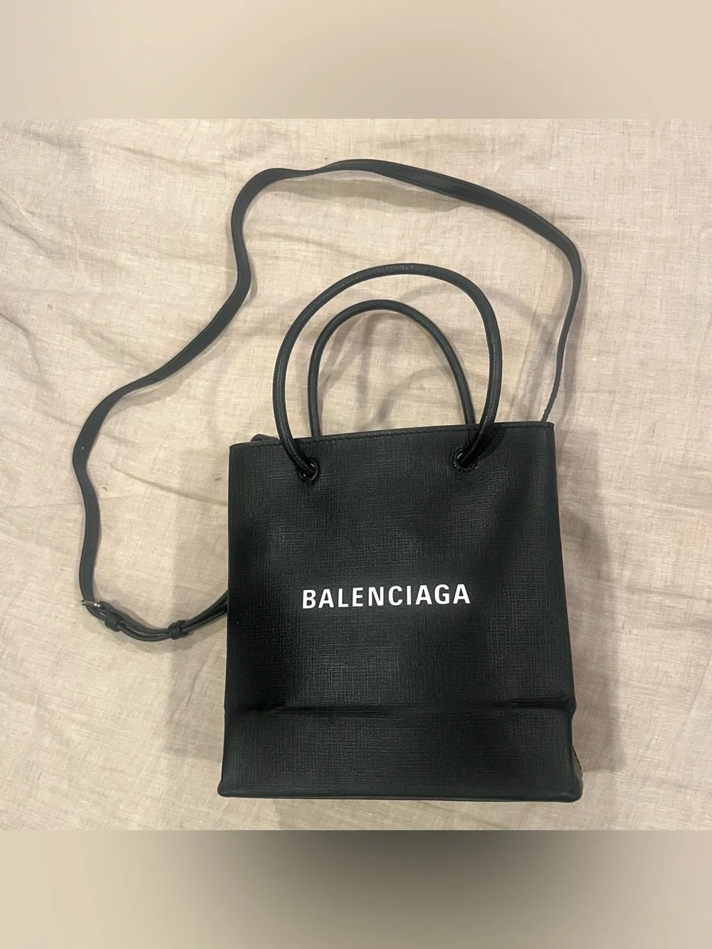 $1150 Balenciaga by Demna Logo Crossbody Mini Tote Bag
